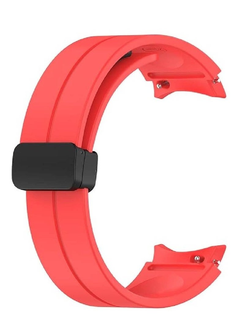 Strap Compatible for Samsung Galaxy Watch 5/Galaxy Watch 4 40mm 44mm Sport Soft Silicone Replacement Band for Galaxy Watch 5 Pro 45mm/Galaxy Watch 4 Classic 42mm 46mm for men women (Red)