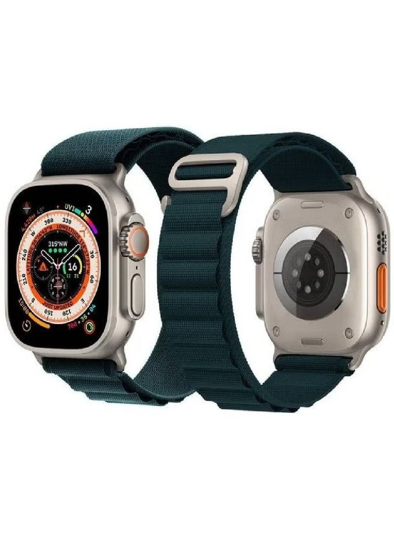 Apple Watch Band 49Mm 45Mm 44Mm 42Mm Alpine Loop Band Women Men Adjustable With Metal G-Hook Strap For iWatch Ultra Series SE 8/7/6/5/4/3/2/1 Navy Blue