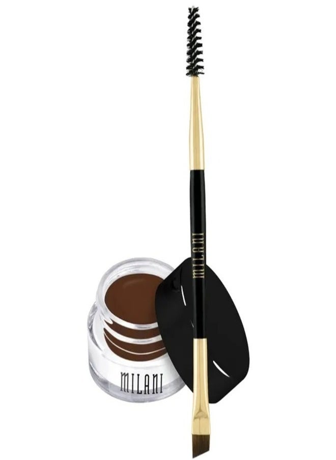 Milani Stay Put Brow Color - Shade 06: Auburn - Long-Lasting Waterproof Eyebrow Pomade with Dual-Ended Applicator Brush - 2.6g - For Defined and Sculpted Brows