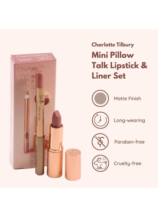 Pillow Talk Mini Matte Revolution Lipstick And Lip Cheat Lip Liner Mini Travel Size Duo Set