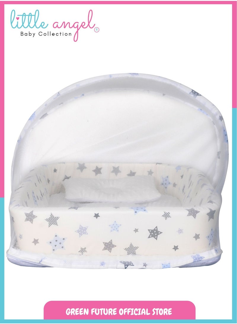 Baby Bed with Mosquito Net - Portable Infant Sleeping Bed with Canopy and Soft Padding for Newborns and Toddlers