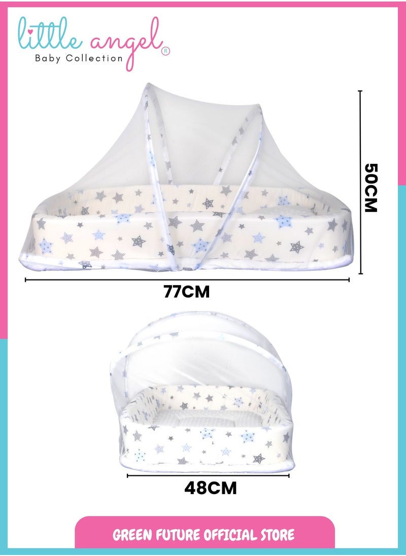 Baby Bed with Mosquito Net - Portable Infant Sleeping Bed with Canopy and Soft Padding for Newborns and Toddlers