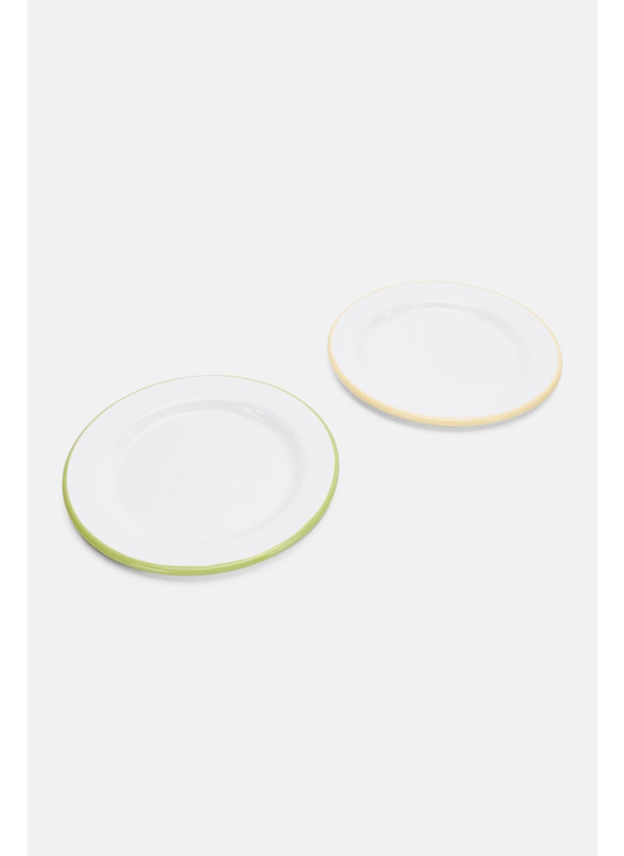 2 Pcs Picnic Plate 20 Diameter cm, White Combo