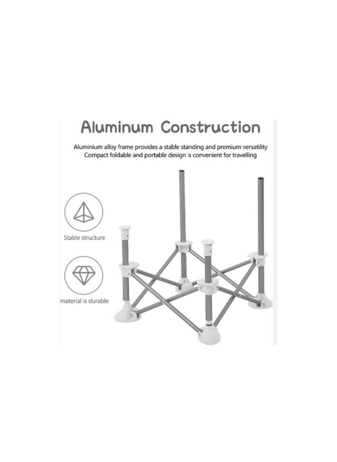 Baby Folding High Chair for Eating, Portable Child Little Dining Chair with Straps, Compact Booster Seat with Tray, Easy Go Safety Lightweight Booster Seat, Great for Travel with Bag Grey