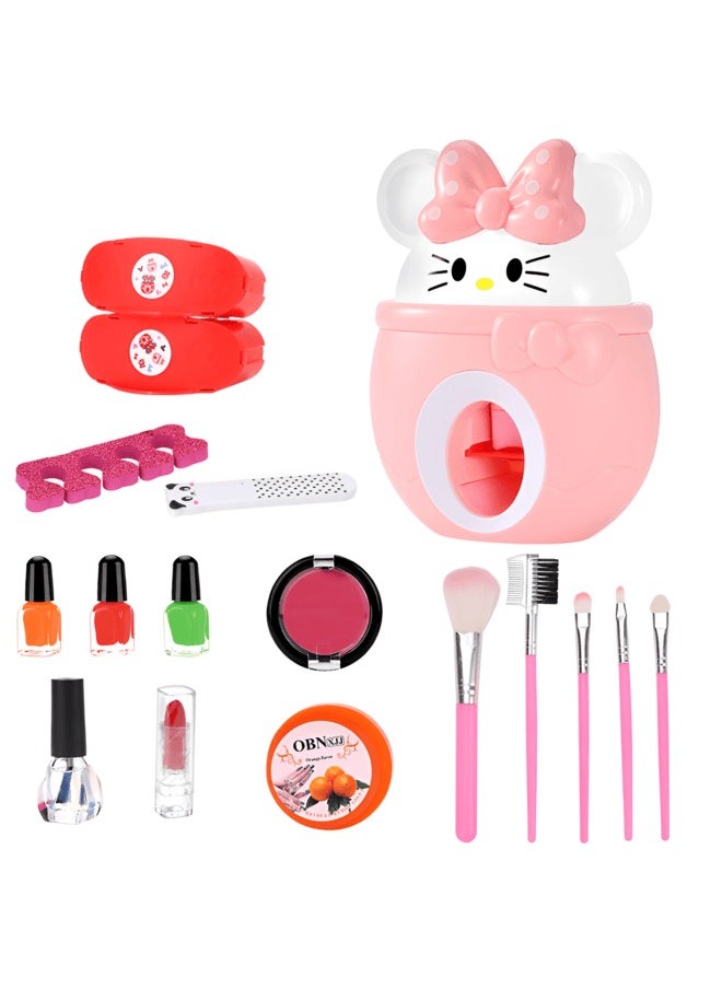 Nail Machine Nail Care Play Set Mini Mousse Cosmetic Makeup Kit for Kids Fun Nail Art & Beauty Set for Creative Play