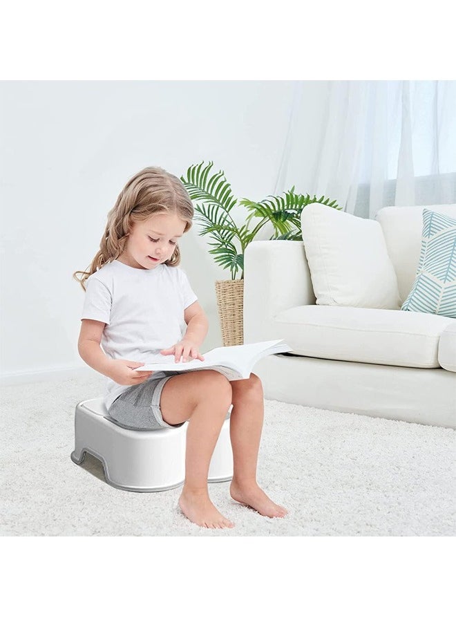 2 in 1 Step Stools for Kids and Adults Toddler Step Stool for Toilet Potty Training Detachable Potty Stools with ABC and Handles  Anti Slip Stackable Double Up Two Foot Step Stool