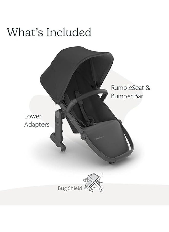 Rumbleseat V2 Multi - Position Stroller Seat, Jake Charcoal With Carbon Frame And Black Leather – Parent/Forward - Facing, Recline, Extendable Upf 50+ Canopy