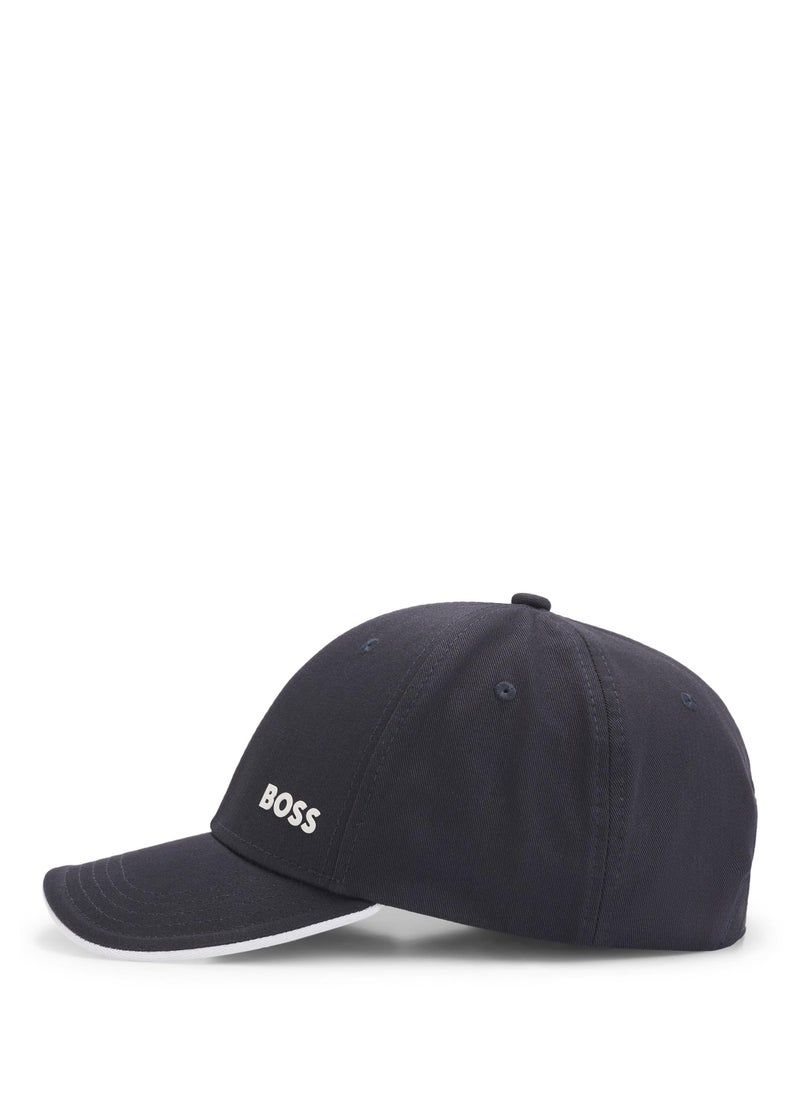 Logo-print cap in cotton twill