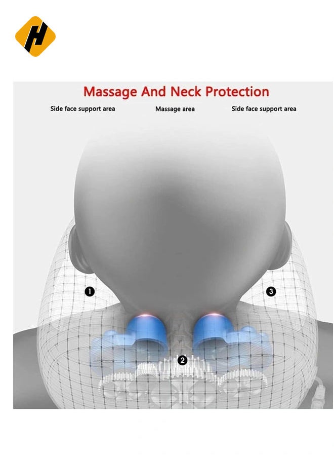 Rechargeable U Shaped Cervical Massage Pillow Neck Massager Vibration Pillow, Multifunctional Shoulder and Electric for Relax Muscles Fatigue