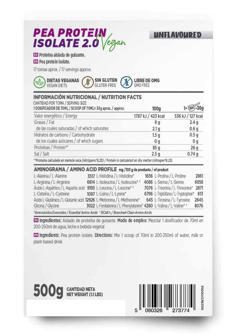 Pea protein Isolate 2.0 500g no flavour