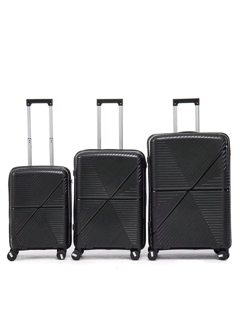 Unbreakable Polypropylene 3-Piece Suitcase Set with Beauty Case & 360° Spinner Wheels Sizes 28,24,20,14