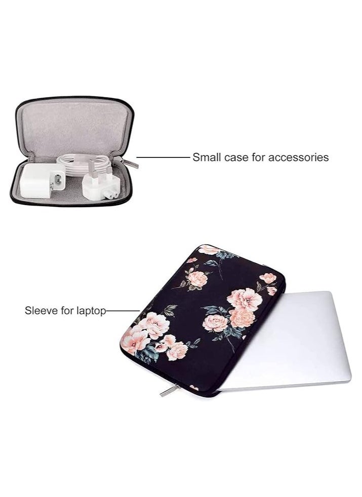 Laptop Sleeve Compatible with MacBook Air/Pro, 13-13.3 inch Notebook, Compatible with MacBook Pro 14 inch 2023-2021 A2779 M2 A2442 M1, Neoprene Camellia Bag Cover with Small Case