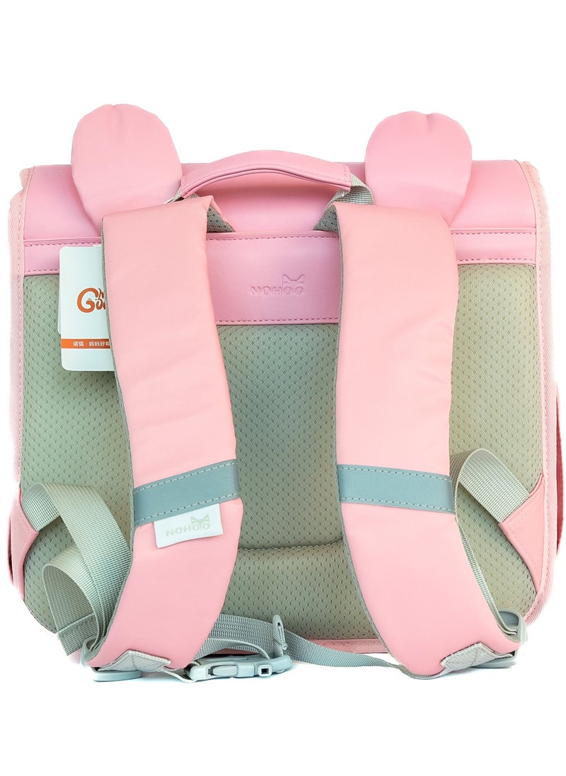 Nohoo Spine Protection Horizontal School Backpack for 0-5 Grade Primary Students - Rabbit Pink