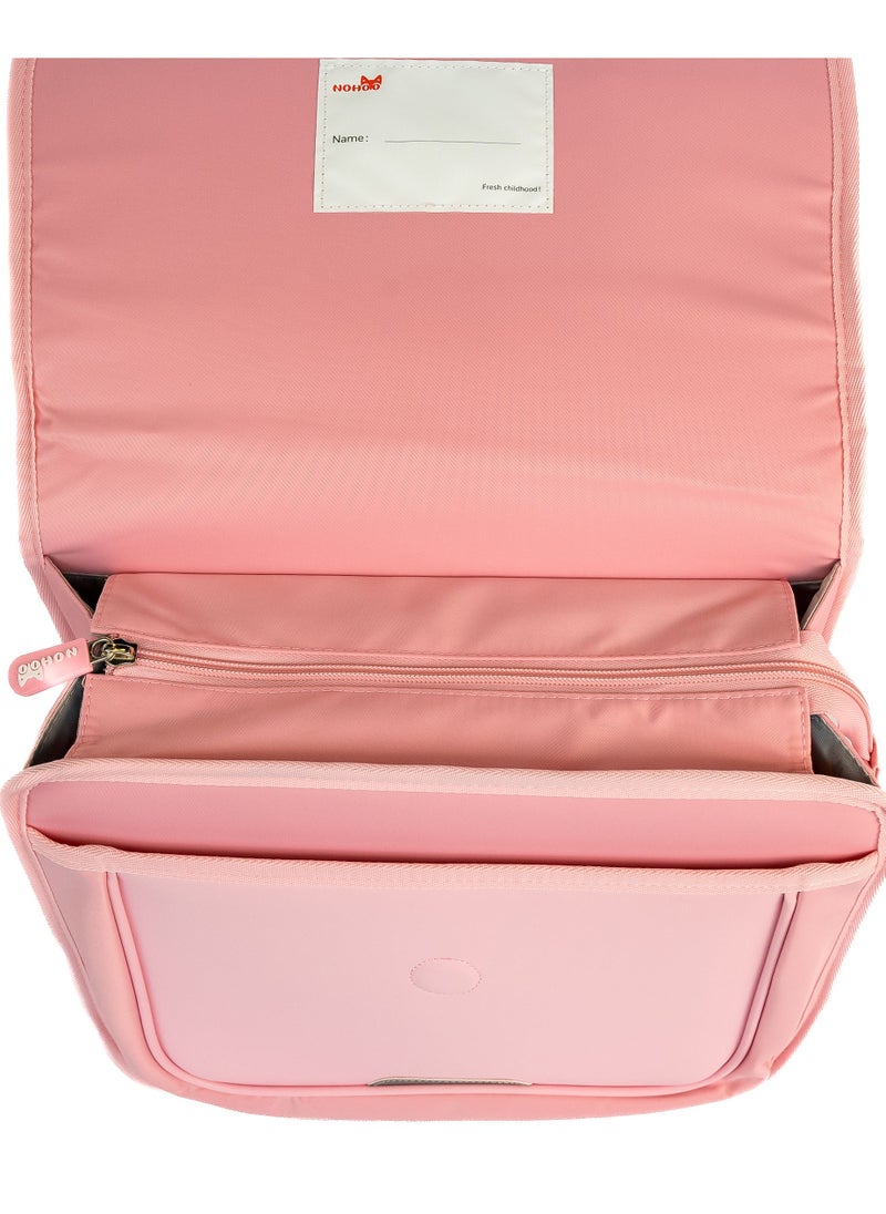 Nohoo Spine Protection Horizontal School Backpack for 0-5 Grade Primary Students - Rabbit Pink