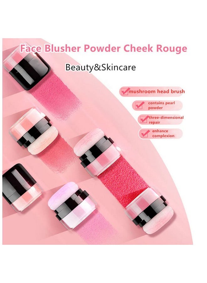 Loose Powder Blush Air Cushion Blush Natural Blusher Bright Shimmer Face Blush For Cheek Highly Pigmented Blush Makeup Easy To Blend Makeup Blushin, All Day Wear(01#)