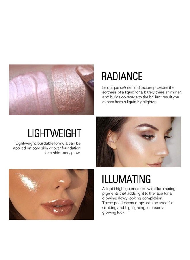 Liquid Highlighter Makeup Shimmer And Shine Ultra-Smooth Radiant Illuminator For Face Cheekbone Body Glow Bronzer Glitter Illuminating Highlighters Makeups, 0.2Fl Oz