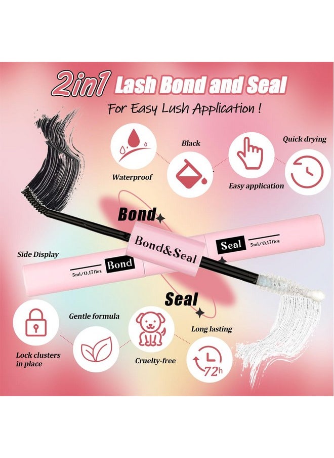 Diy Lash Extension Kit 684Pcs 10-18Mm D Curl Lashes Clusters With Lash Bond And Seal Glue Remover Lash Shampoo Cleansing Brush Headband Wristband Tweezers Eyelash Brush Applicator