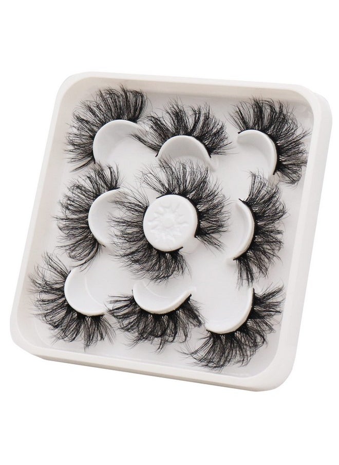 Lashes Big Curl 3D Faux Mink Lashes 25Mm Long Dramatic Fake Eyelashes For Gorgeous Eye Makeup, 5 Pairs Pack False Eyelashes (Ms03)