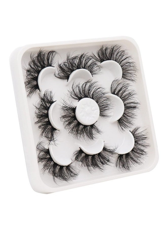 Lashes Big Curl 3D Faux Mink Lashes 25Mm Long Dramatic Fake Eyelashes For Gorgeous Eye Makeup, 5 Pairs Pack False Eyelashes (Ms03)