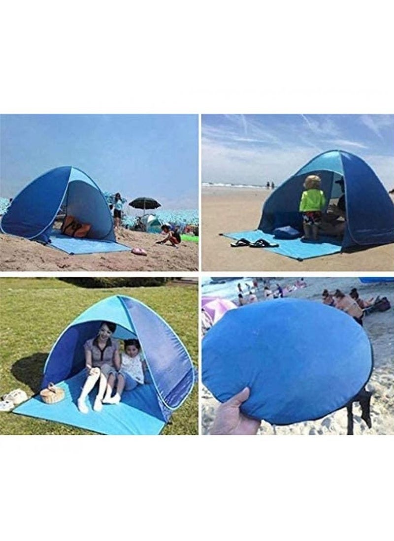 Outdoor Beach Tent Set Double Automatic Pop Up With Bag Camping Hiking Dessert Travel