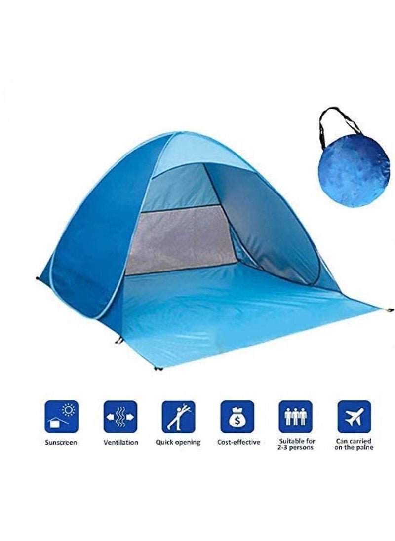 Outdoor Beach Tent Set Double Automatic Pop Up With Bag Camping Hiking Dessert Travel