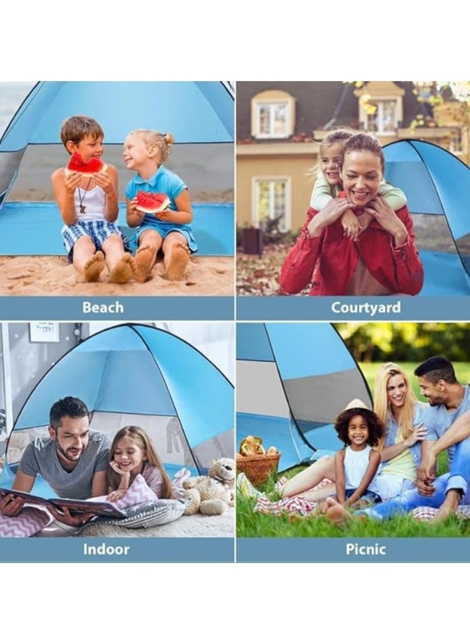 Outdoor Beach Tent Set Double Automatic Pop Up With Bag Camping Hiking Dessert Travel