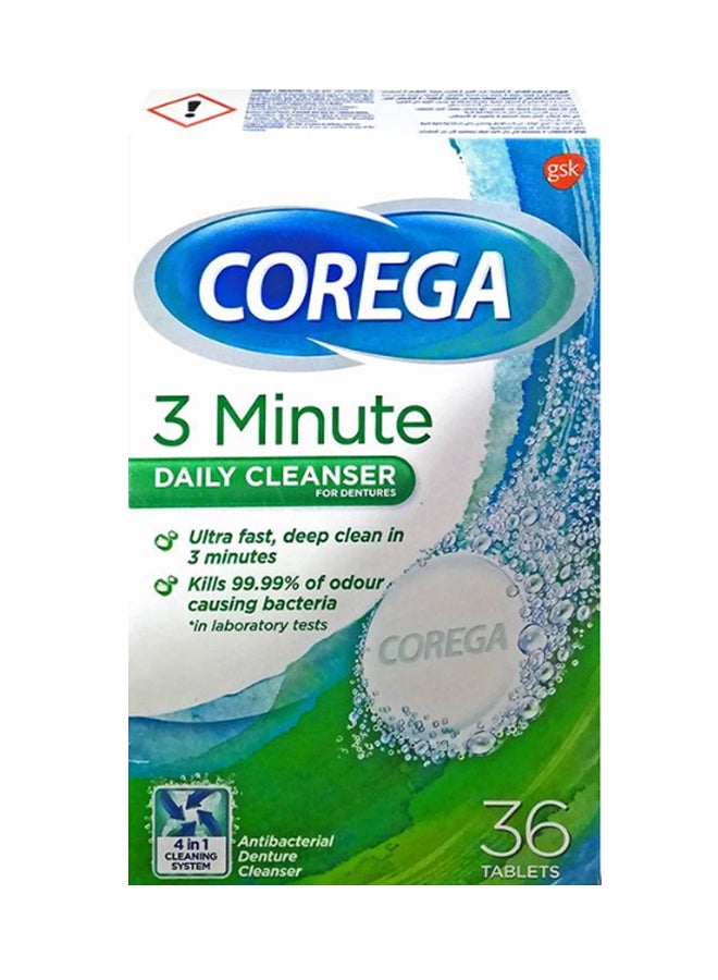 36 Tablets Corega 3-Minutes Denture Cleanser