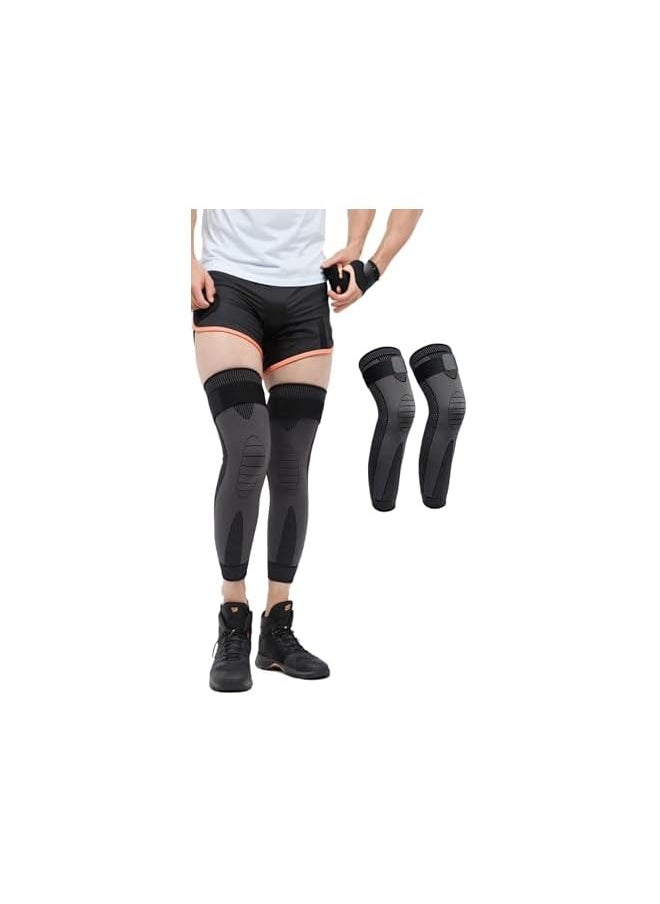 Compression Leg Sleeves for Men and Women - Full Leg Protection for Sports, Arthritis, and Varicose Veins - Enhance Performance and Reduce Swelling - for Basketball, Cycling, Football