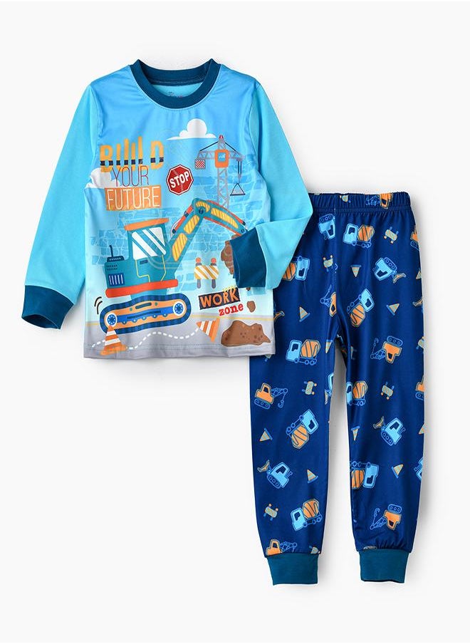 Construction Zone Glow-in-the-Dark Pajama Set for Boys