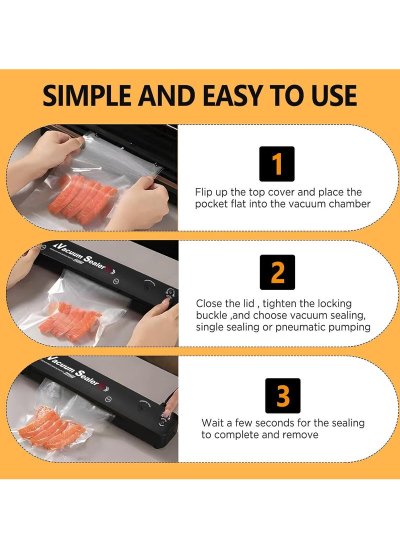 Vacuum Sealer Machine Automatic Vacuum Sealer with Vacuum Bags, Aluminum Sealer for Vacuum Cooking