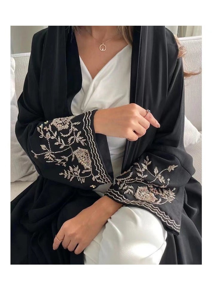 Abaya Embroidered Loose Sleeve Exquisite Cardigan Robe – Timeless Elegance, Modern Comfort