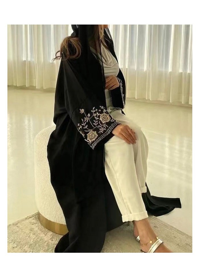 Abaya Embroidered Loose Sleeve Exquisite Cardigan Robe – Timeless Elegance, Modern Comfort