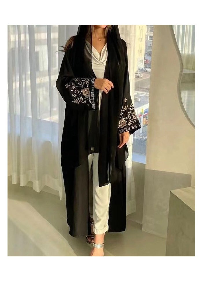 Abaya Embroidered Loose Sleeve Exquisite Cardigan Robe – Timeless Elegance, Modern Comfort