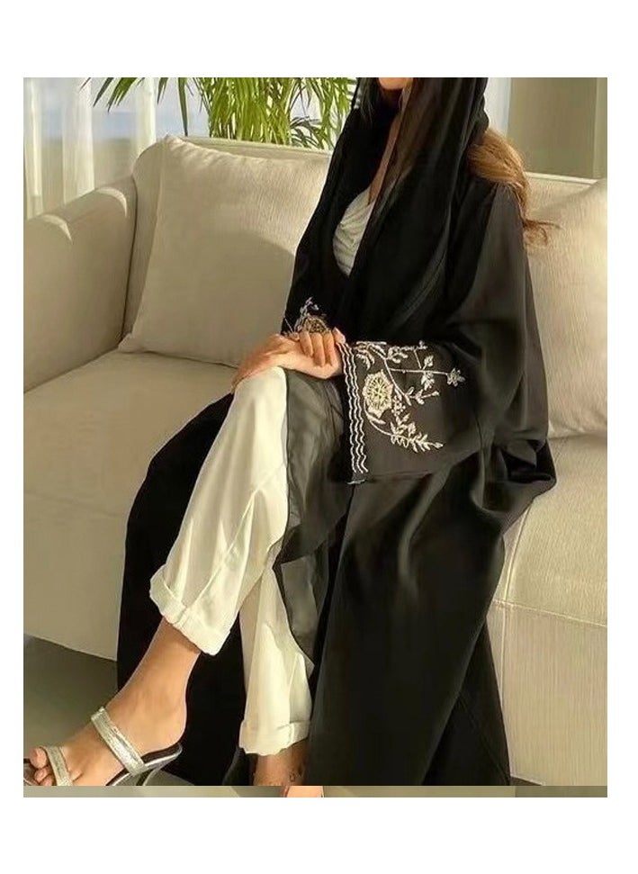 Abaya Embroidered Loose Sleeve Exquisite Cardigan Robe – Timeless Elegance, Modern Comfort