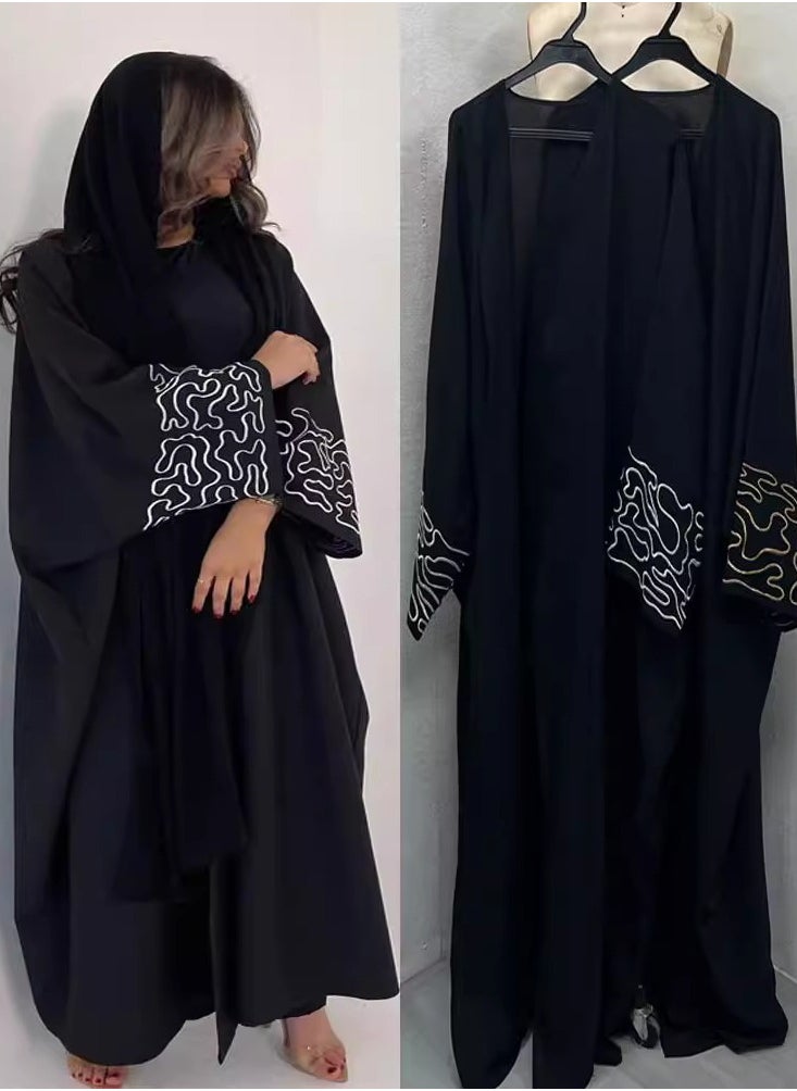 Abaya Embroidered Loose Sleeve Exquisite Cardigan Robe – Timeless Elegance, Modern Comfort