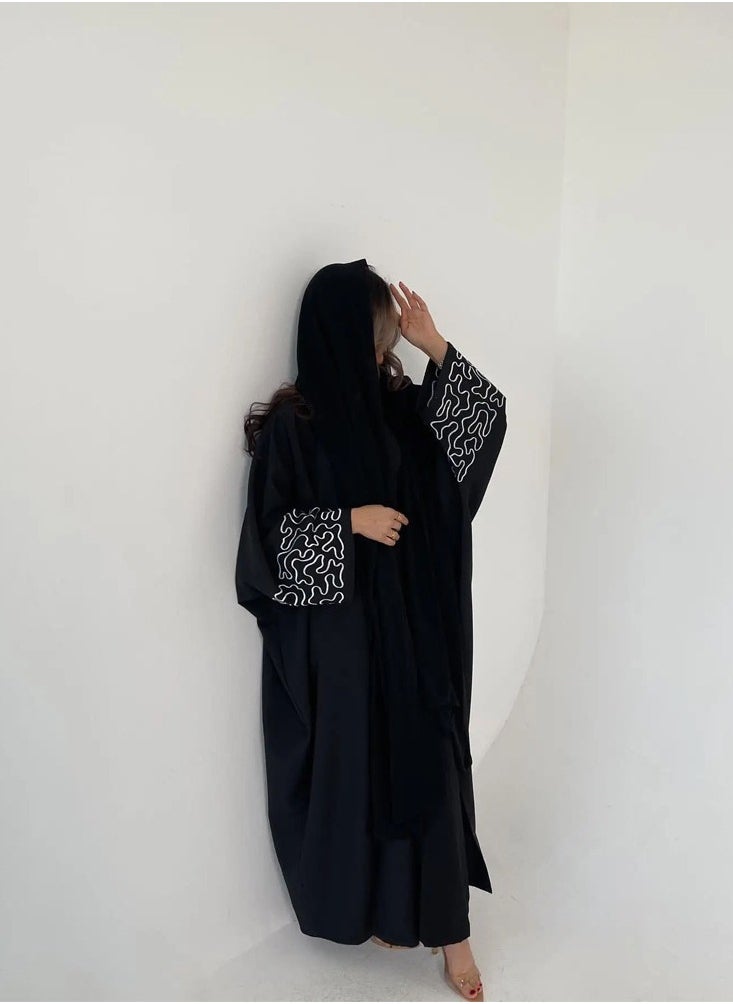 Abaya Embroidered Loose Sleeve Exquisite Cardigan Robe – Timeless Elegance, Modern Comfort