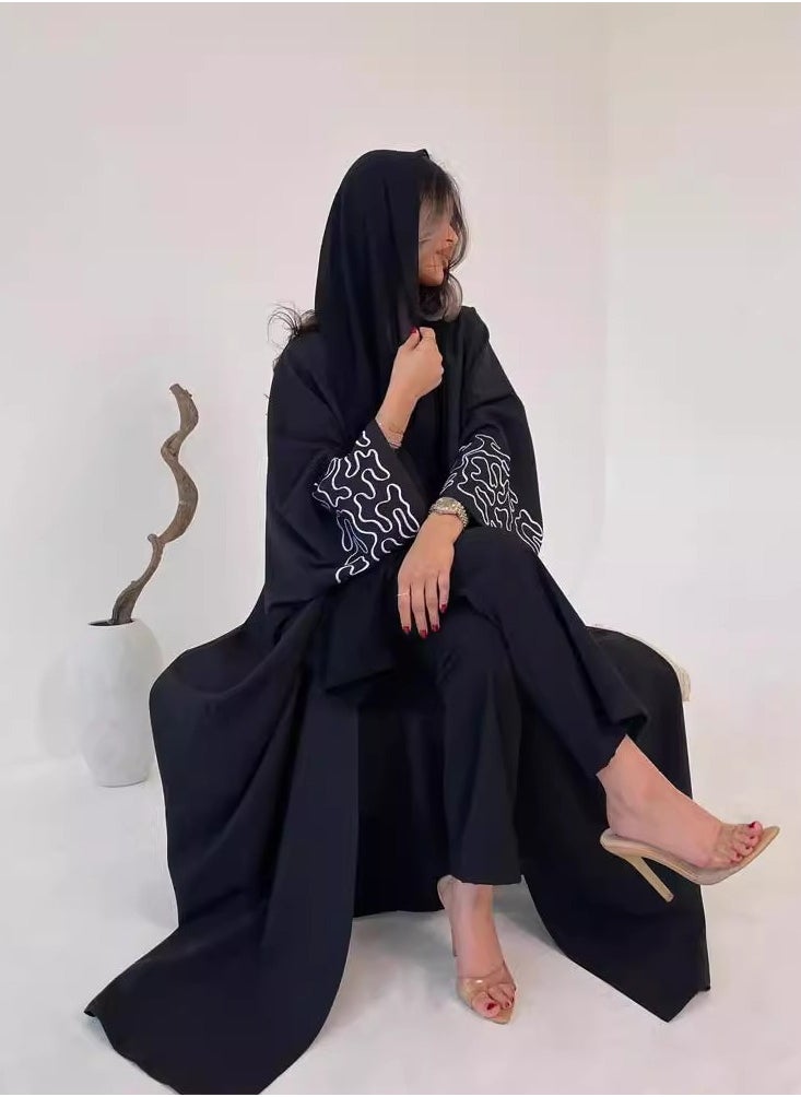 Abaya Embroidered Loose Sleeve Exquisite Cardigan Robe – Timeless Elegance, Modern Comfort