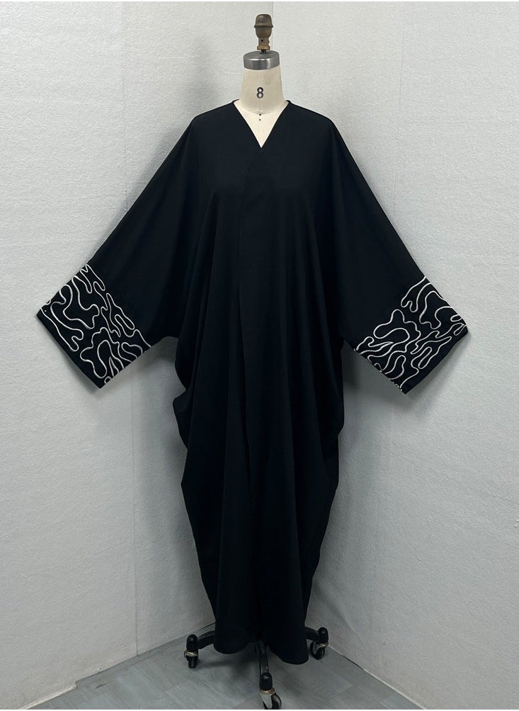 Abaya Embroidered Loose Sleeve Exquisite Cardigan Robe – Timeless Elegance, Modern Comfort