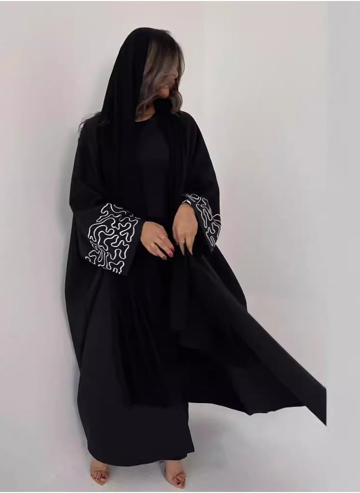 Abaya Embroidered Loose Sleeve Exquisite Cardigan Robe – Timeless Elegance, Modern Comfort