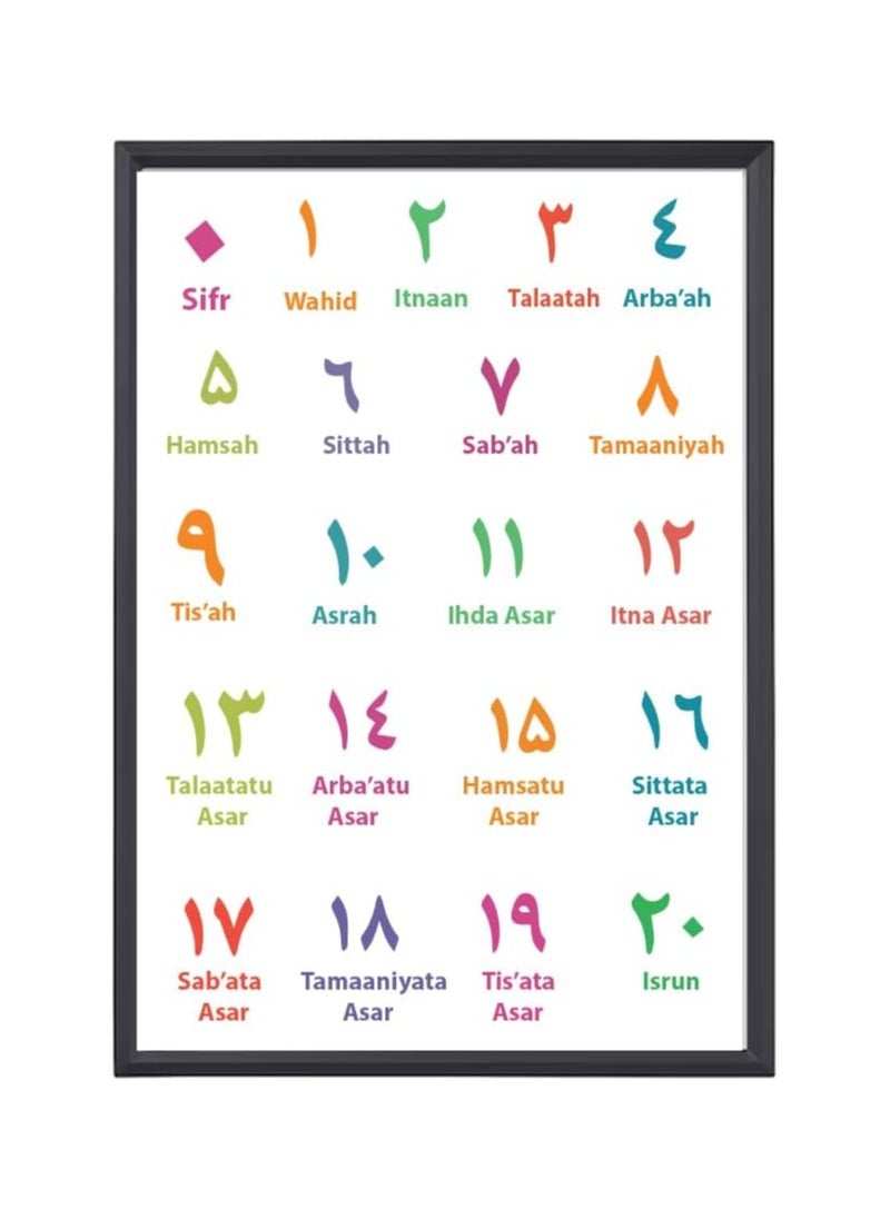 28 Arabic Alphabets Wall Art-Poster+Frame Included-Kids Room Decor For Learning Arabic Alphabets