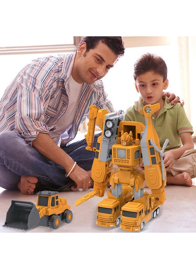 35Pcs Magnetic Transform Engineering Car Assembled Toys With Storage Box, 8 In 1 Transforming Robot Toy Construction Vehicle Toy, Toddler Magnetic Blocks Engineering Car For Kids Ages 3-5