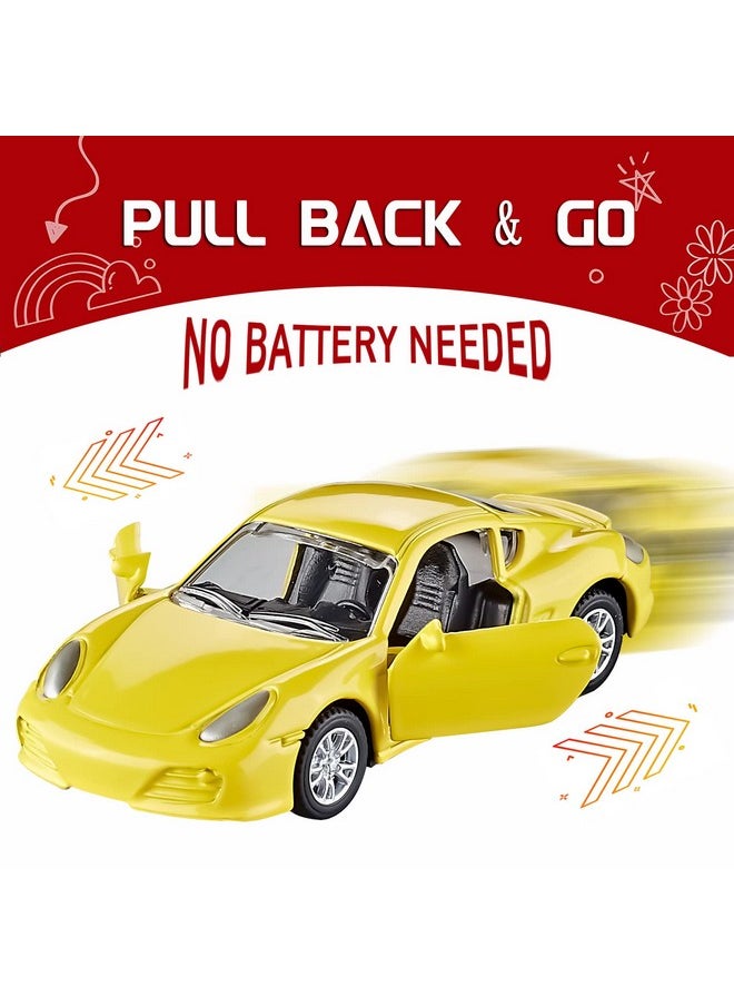 Die Cast Metal Toy Cars Set Of 5, Openable Doors Pull Back Car Gift Pack For Kids (Private Car)