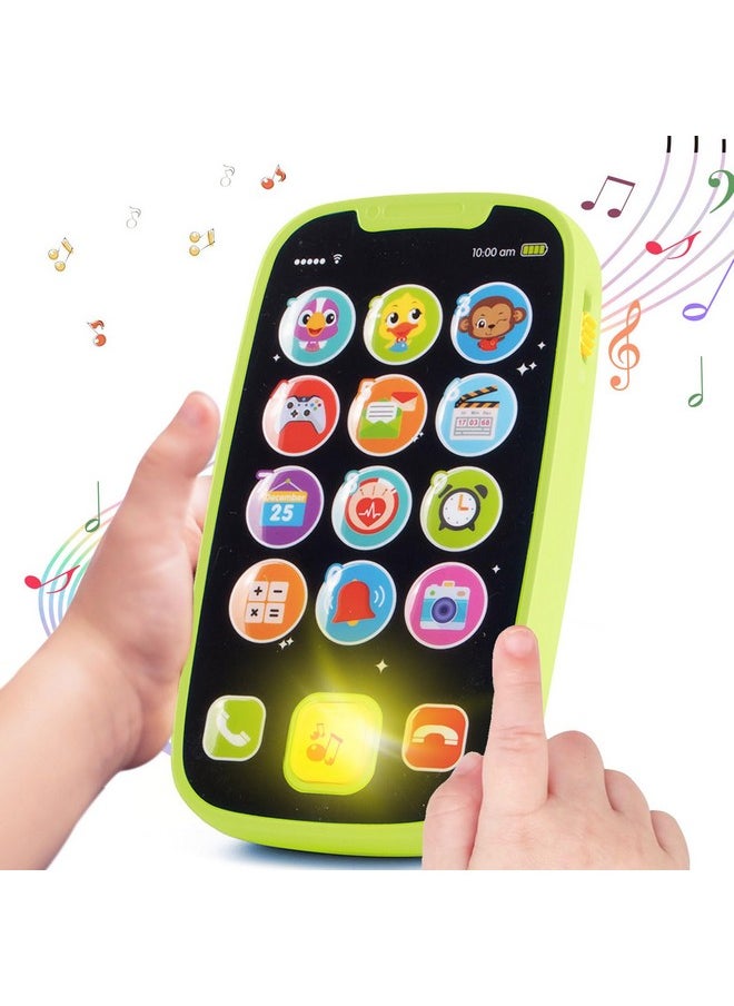 Baby Toy Phone For 1 2 3 Year Old Boy Girl Fake Phone Toys With Music Baby Cell Phone Toys 6 To 12 Months Light Up Play Phone For Babies Kids Toddlers Educational Learning Toys Gifts For Boys