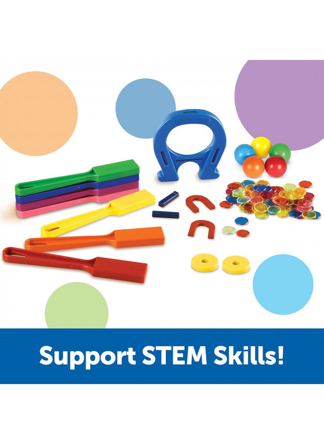 Learning Resources Super Magnet Lab Kit - 119 Pieces, Ages 5+, STEM ,Toys for Kindergartner, Science Learning Activities for Kids,Back to School Supplies,Teacher Supplies