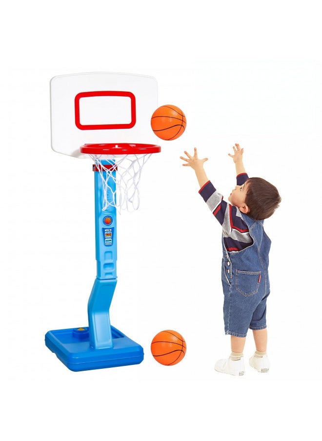 Fajiabao Toddler Basketball Hoop Indoor Adjustable Height Poolside Basketball Hoop Outdoor with Base Mini Basketball Hoop with 3 Balls Swimming Pool Toys Basketball Games for Kids Birthday Gift