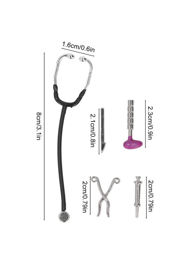 Dollhouse Stethoscope Set, Multipurpose 5Pcs Mini Medical Appliance Model For 1:12 Doll House