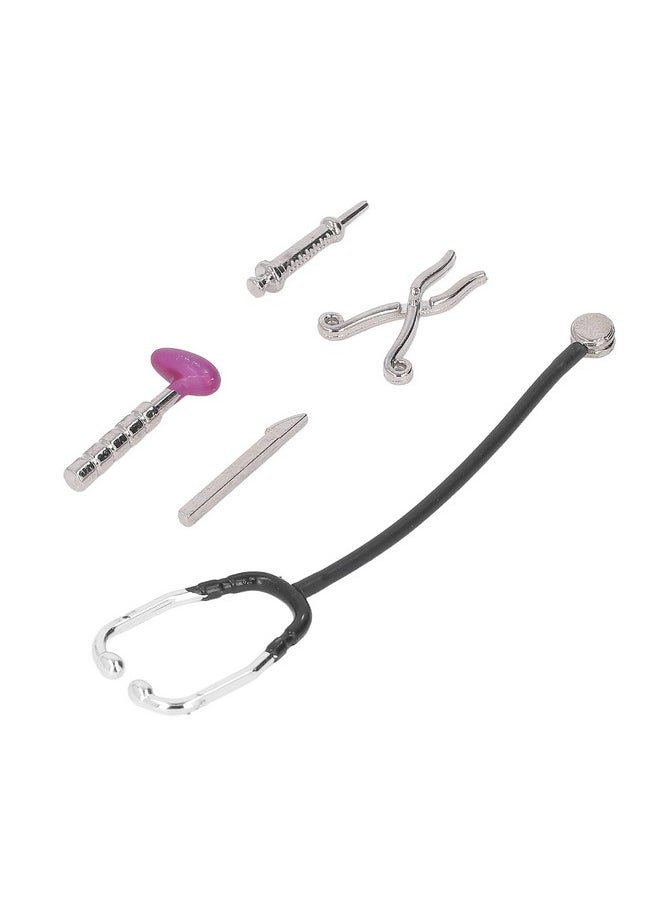 Dollhouse Stethoscope Set, Multipurpose 5Pcs Mini Medical Appliance Model For 1:12 Doll House