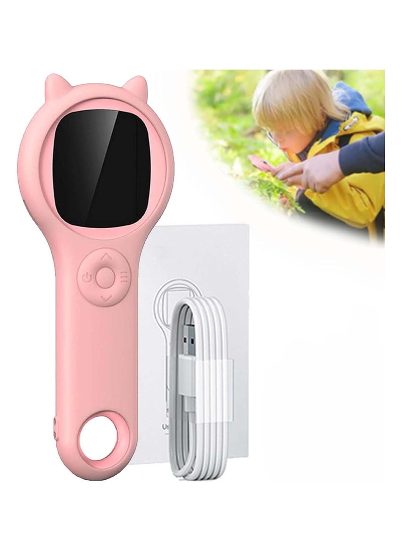 500X Handheld Digital Microscope 2inch Screen Kids Outdoor Biological Equipment Handheld Magnify Glass Pink