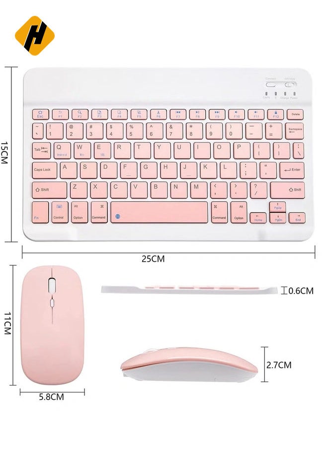 Ultra-Slim Bluetooth Keyboard and Mouse Combo Rechargeable Portable Wireless Keyboard Mouse Set for Apple iPad iPhone iOS 13 and Above Samsung Tablet Phone Smartphone Android Windows