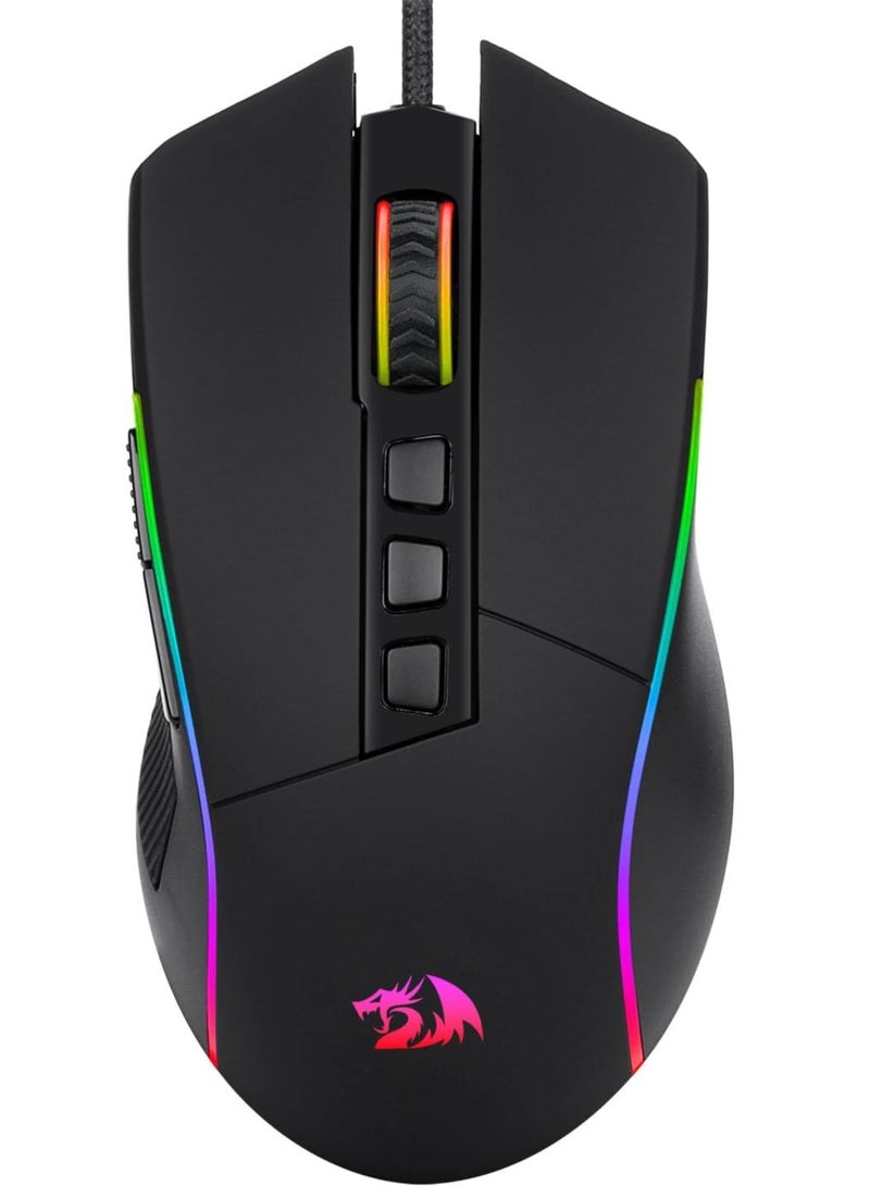 Gaming Mouse, Wired Gaming Mouse 16,000 DPI Opitacl Sensor, Mouse with Fire Button, Macro Editing Programmable RGB Ergonomic Mouse for Laptap/PC/Mac